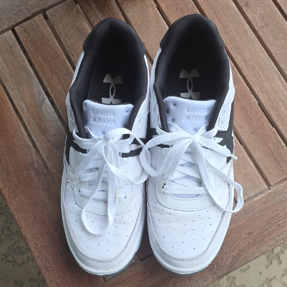 UNDER ARMOUR Classic White and Black Athletic Shoes